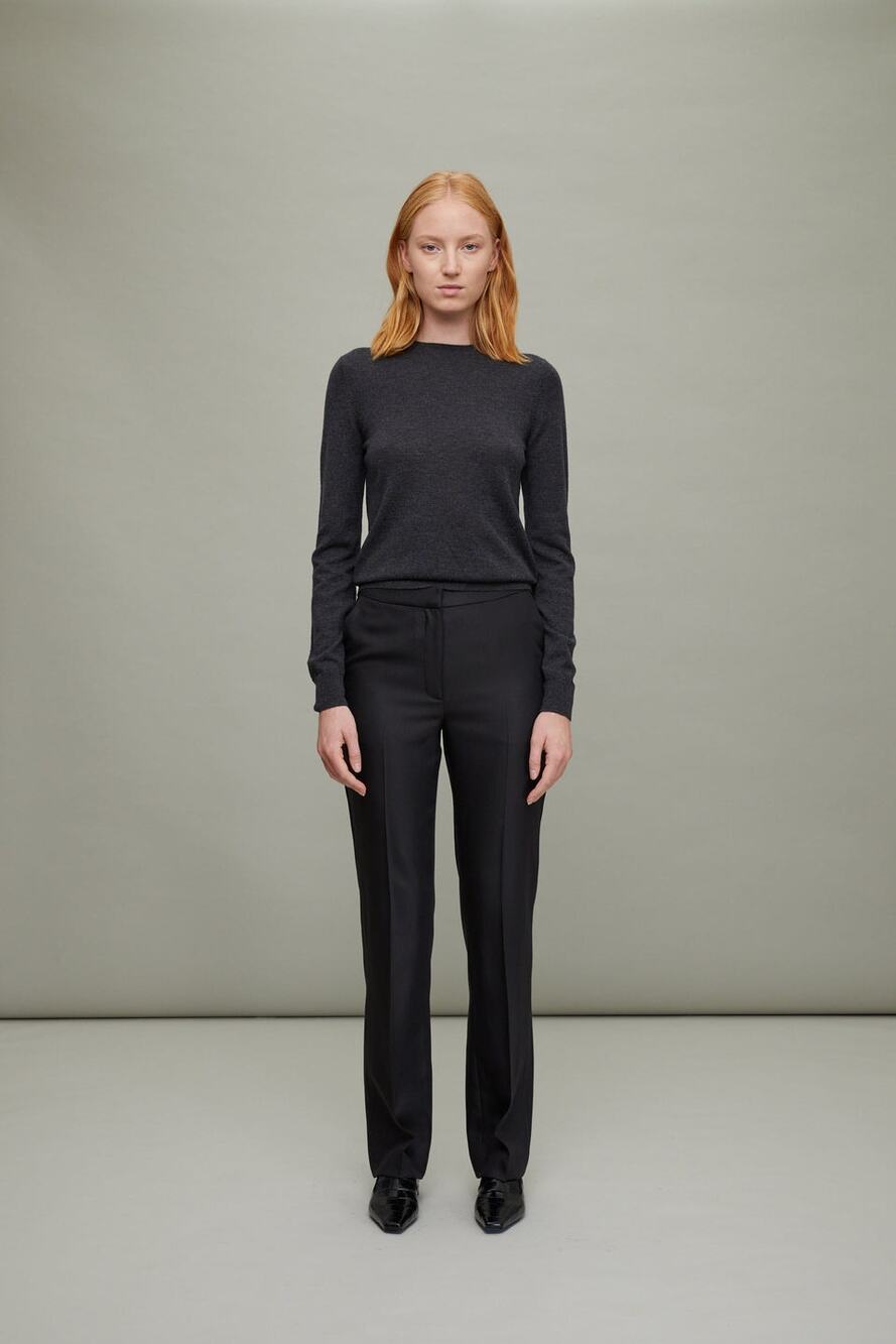 LouLou Studio Kallisto Straight Leg Pant in Black XS